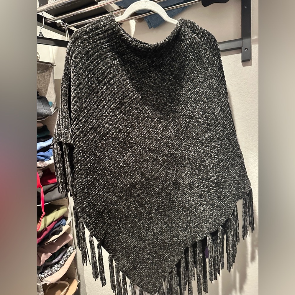 Black Sweater Poncho